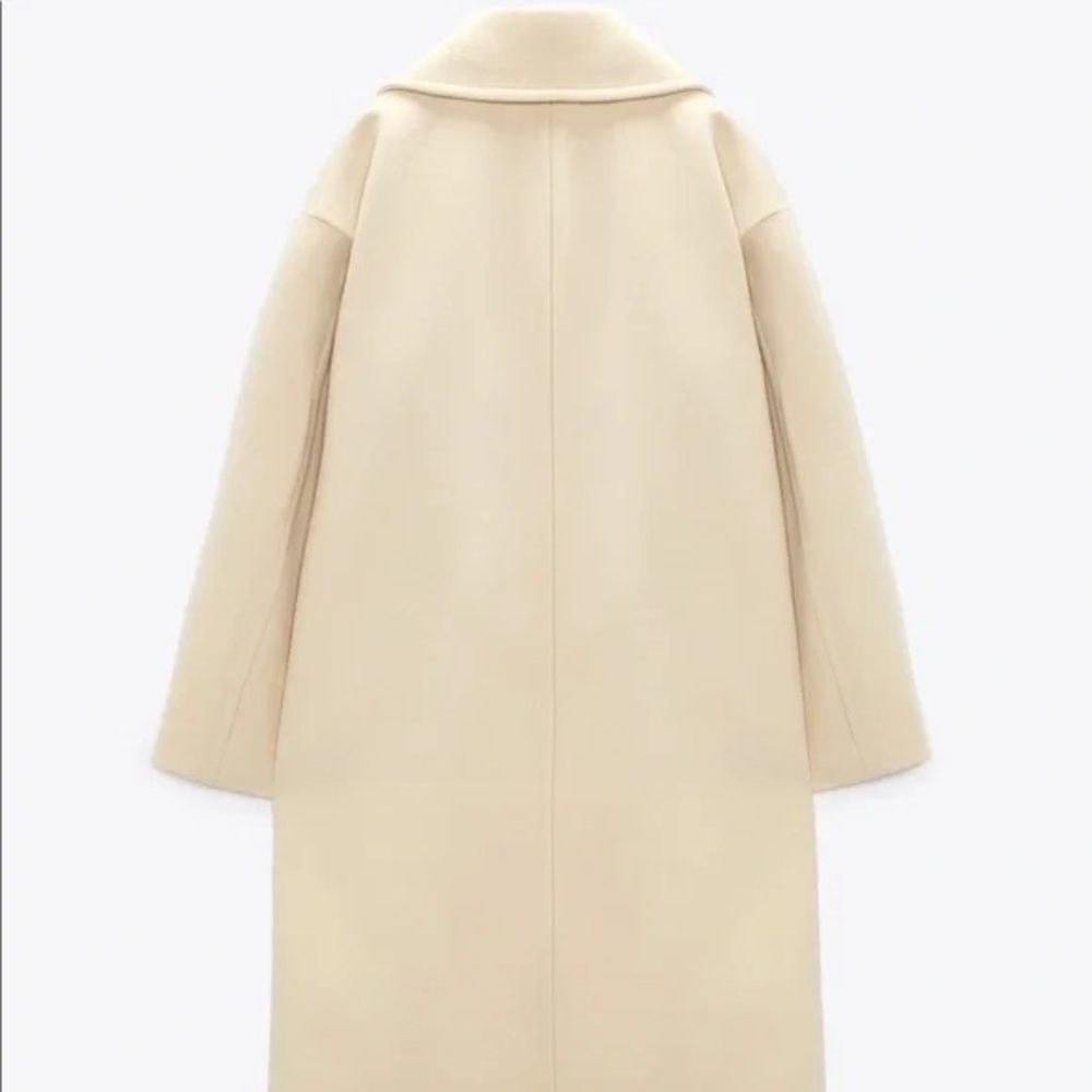 NWT ZARA Oversized Vanilla/Cream Coat with Pockets Size L, M, S - Picture 2 of 14